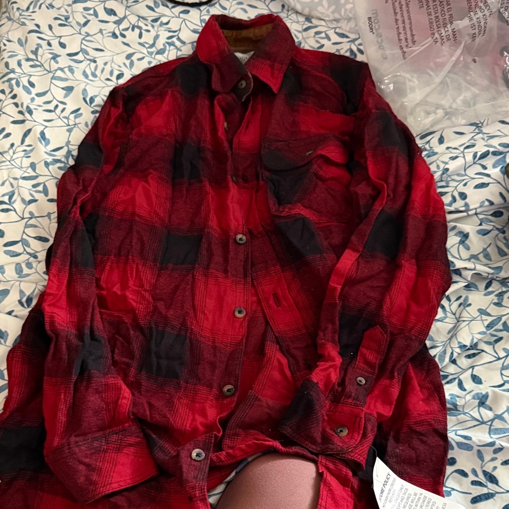 Red Plaid Button Down Shirt for Kids